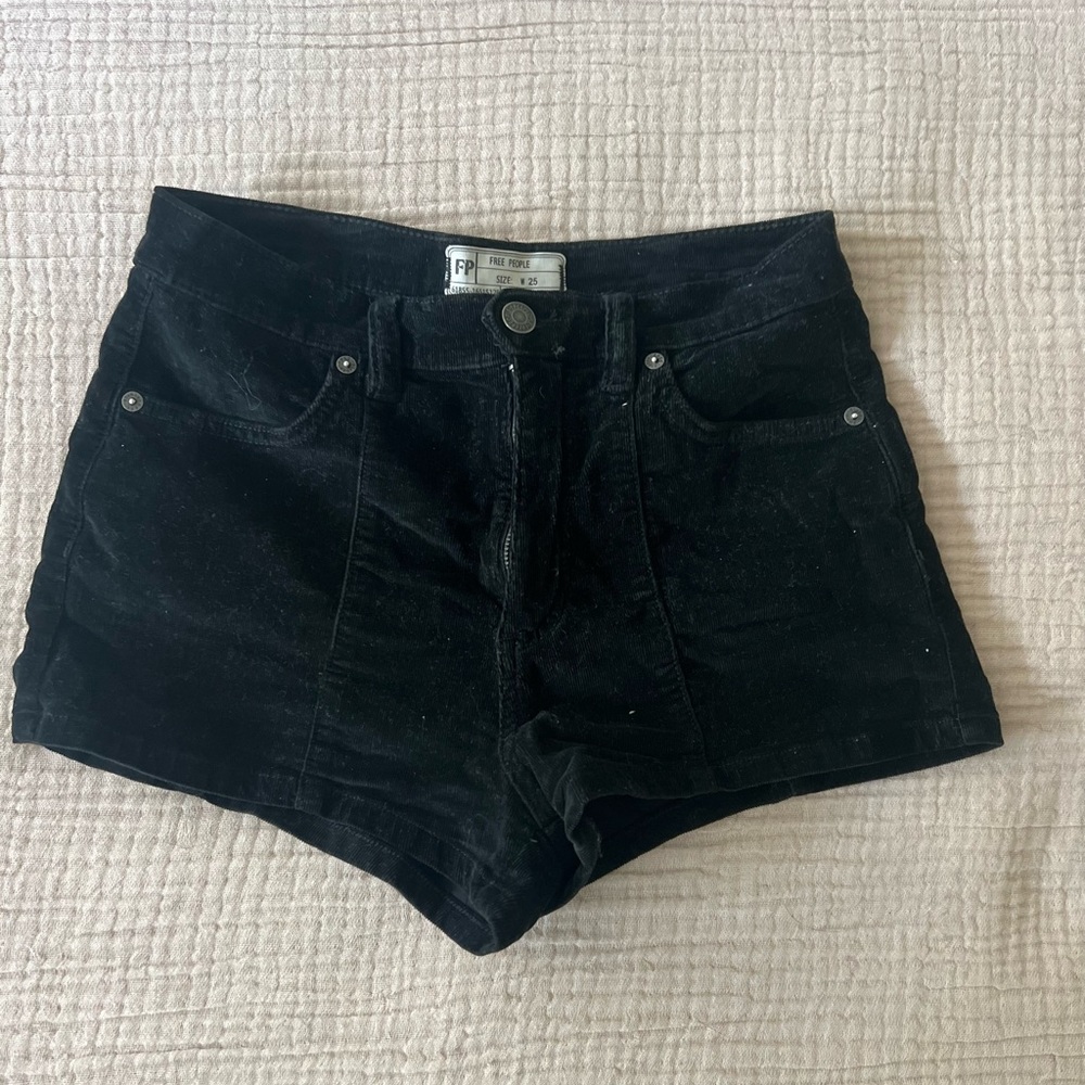 Black High Rise Micro Cord Shorts - Free People - sz 25